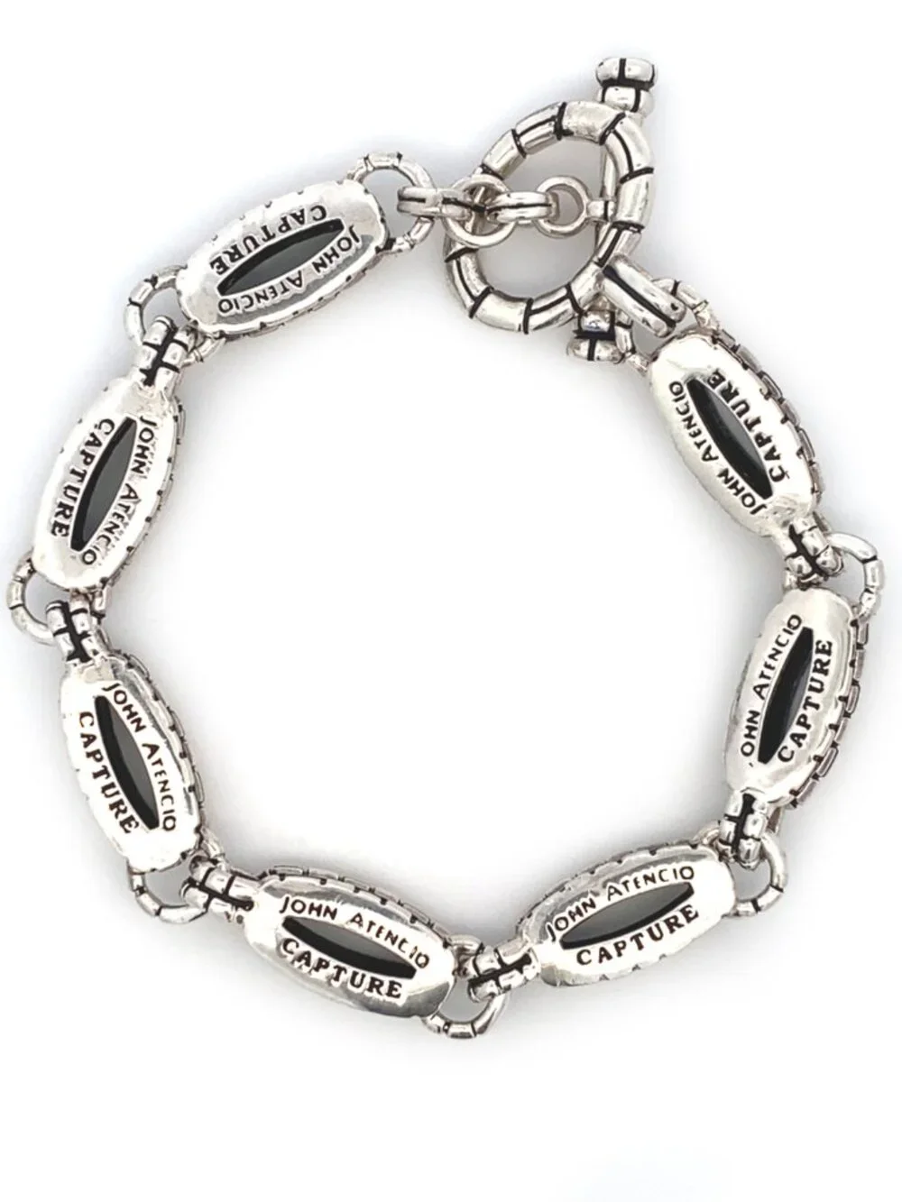 Vintage Sterling Silver and 18ky Gold John Atencio Capture Toggle Bracelet